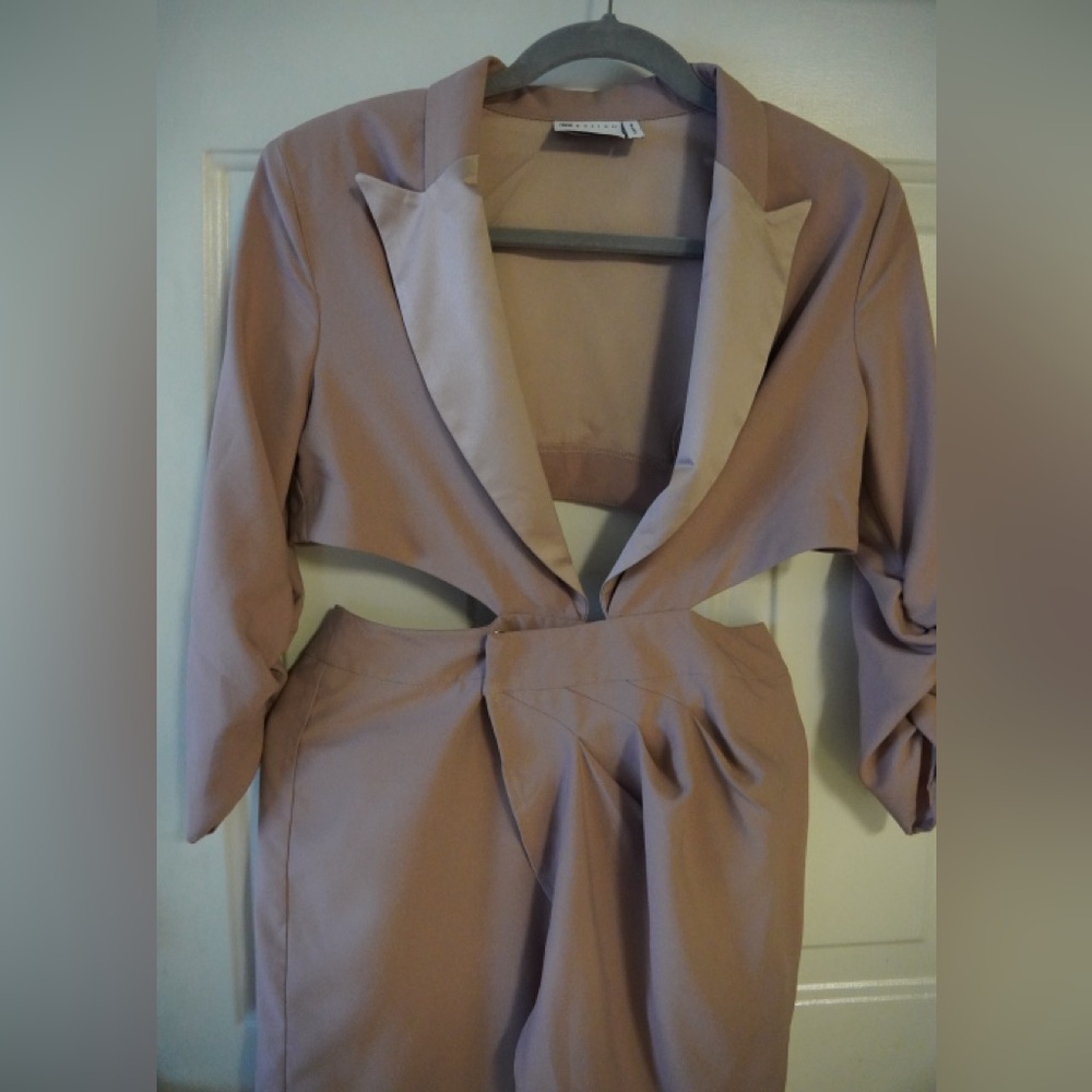 ASOS Design Chic Tan Cutout Blazer Dress
